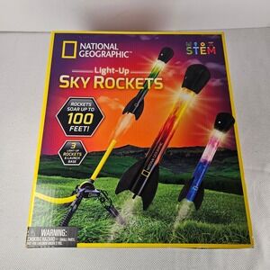 National Geographic Light-Up Sky Rockets STEM Kit 100ft Air Powered NGAIRROCKET